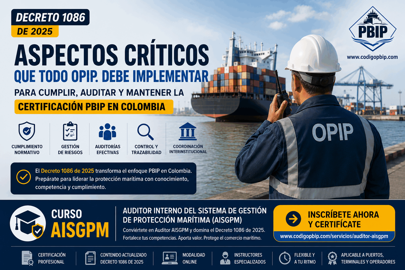 Decreto 1086 de 2025. Aspectos Críticos que Todo OPIP Debe Implementar para Cumplir, Auditar y Mantener la Certificación PBIP en Colombia
